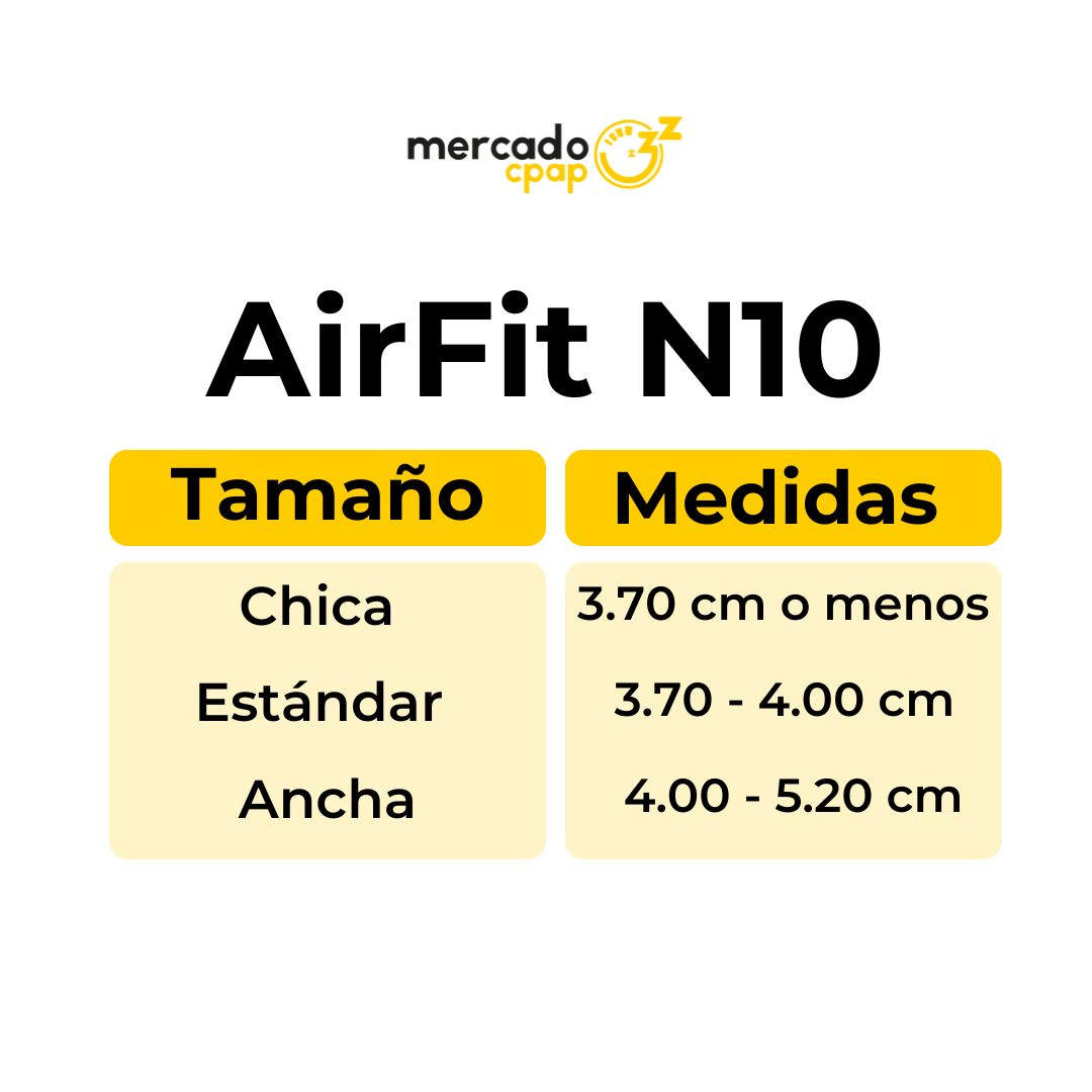 Mascarilla Nasal <br> AirFit N10 para ella - Mercado CPAP México. Distribuidor Oficial ResMed.